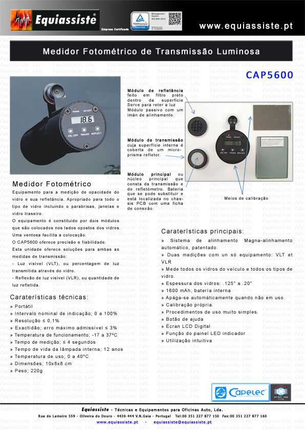 Capelec - Medidor Fotométrico de Transmissão Luminosa